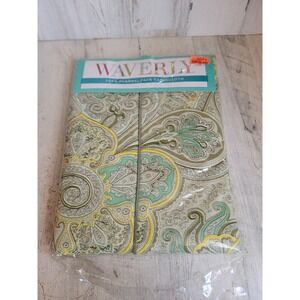 Waverly NEW oblong green unique pattern tablecloth reusable